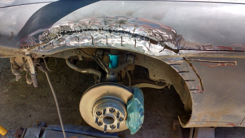 Here the metalwork was about 80% done, I just filled the main reliefs along the wheel well and called it good. I’ll leave it up to your imagination how much bondo was used